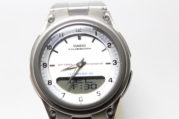 heldig syv Forskelle CASIO AW-80 Silver Telememo 30 World Time Vintage Watch Casual - Etsy