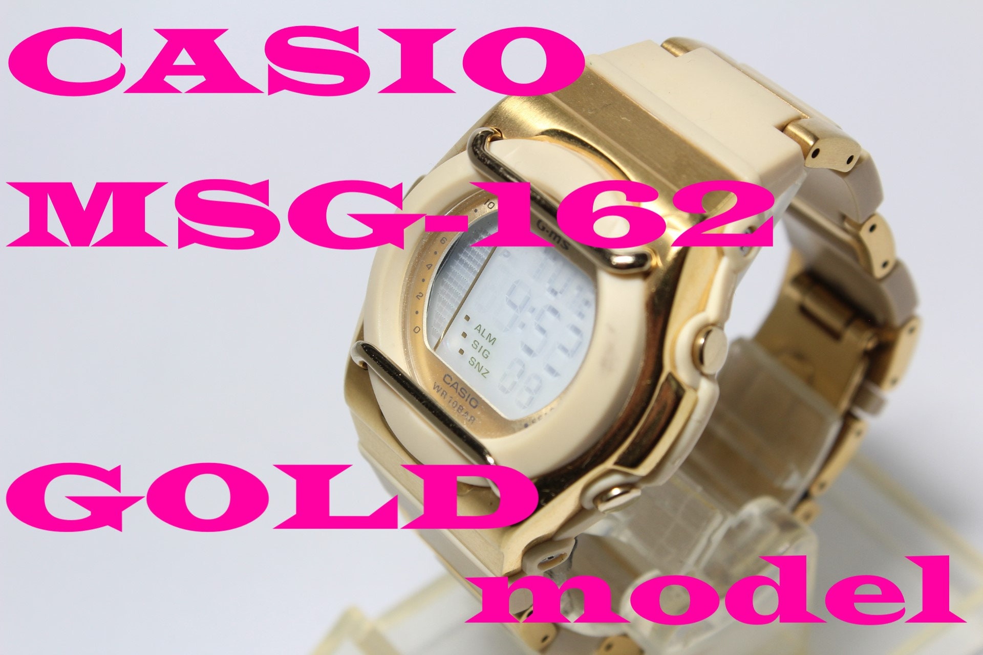CASIO MSG-162CG G-ms Metal Band Gold Digital Baby-g Shock