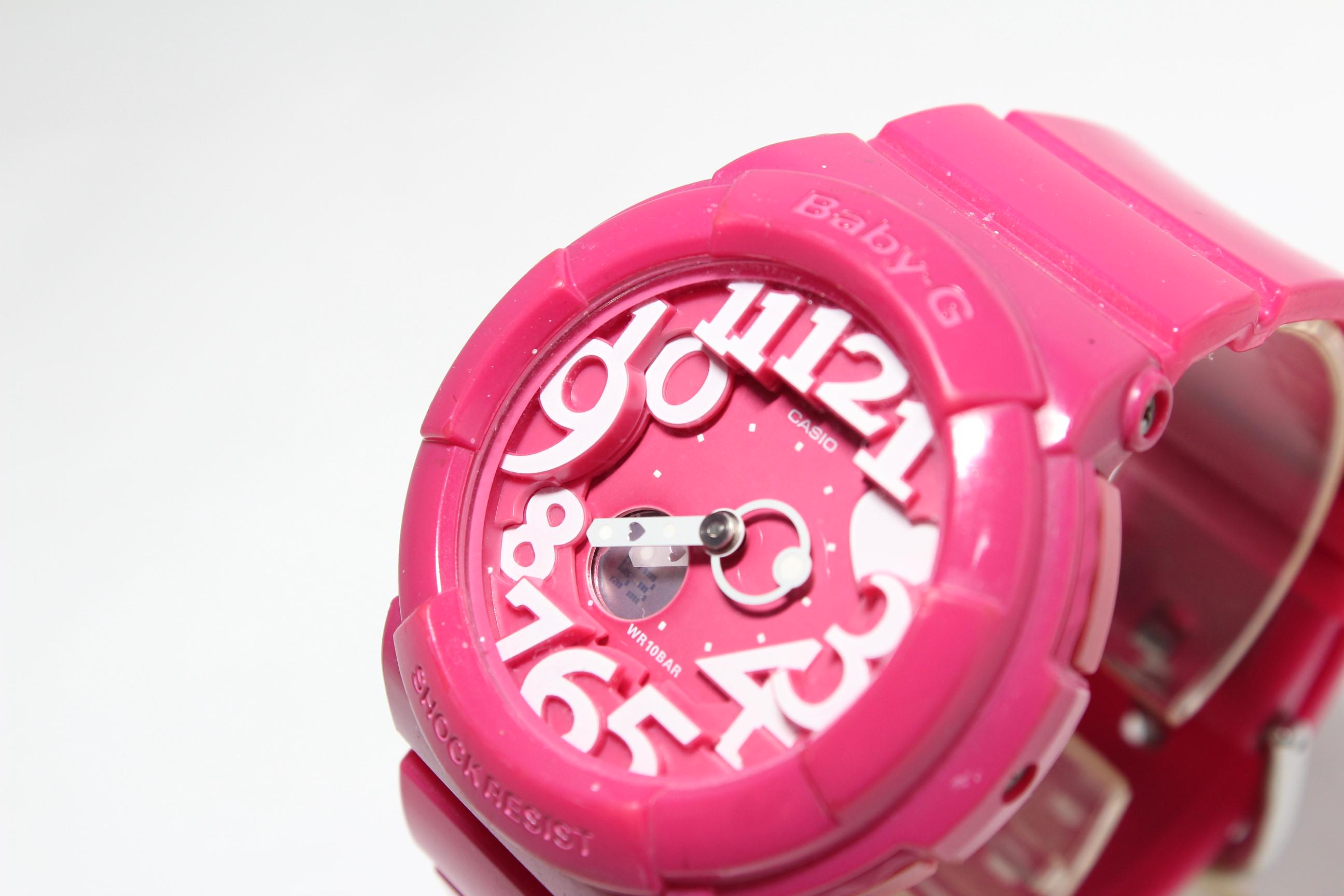 CASIO BGA-130 Pink Analog Digital Neon Dial Baby-g Watch - Etsy