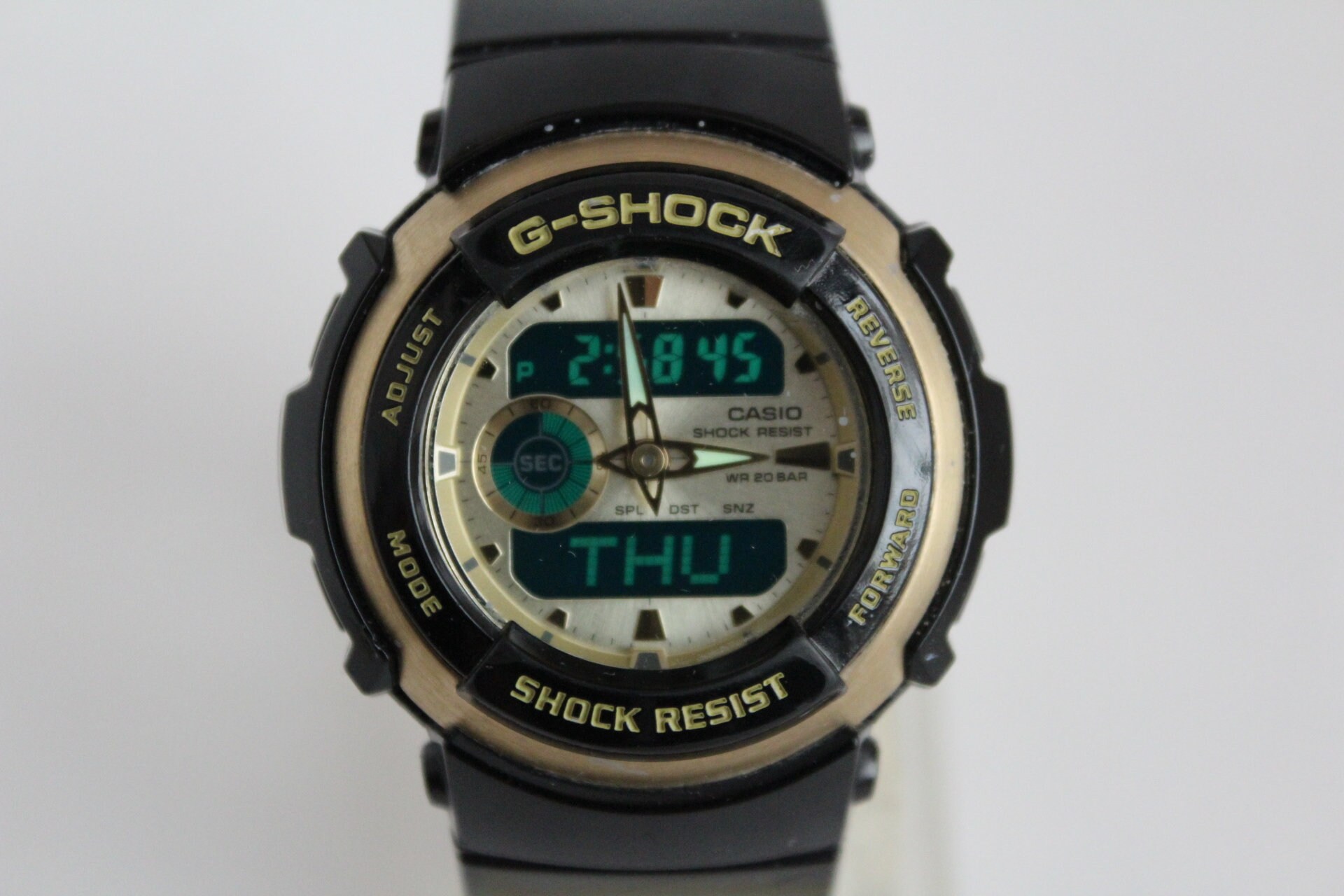 CASIO G-300G Black Gold Digital Analog Motor Sport G-shock
