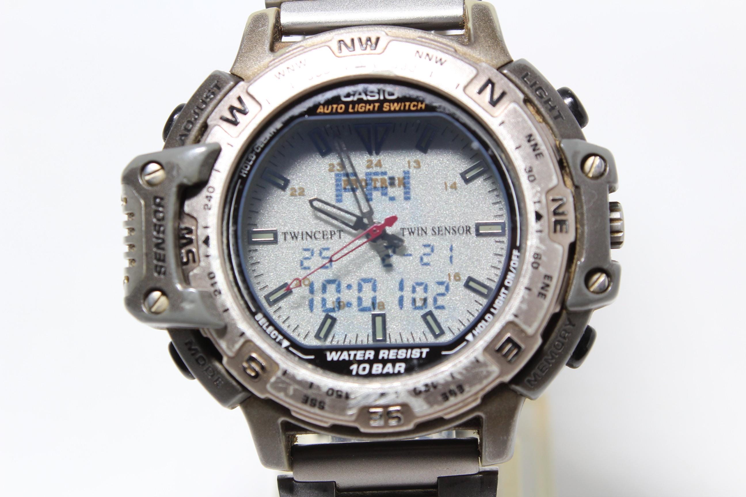 CASIO PROTREK PRT-500 Digital Analog Watch Titanium - Etsy