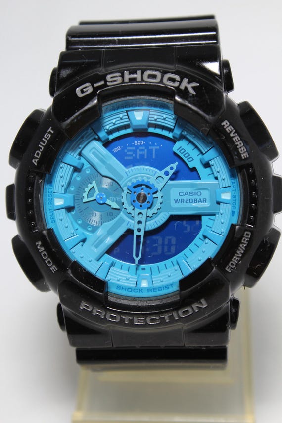 CASIO GA-110B Big Case Black Blue G-shock Watch - Etsy