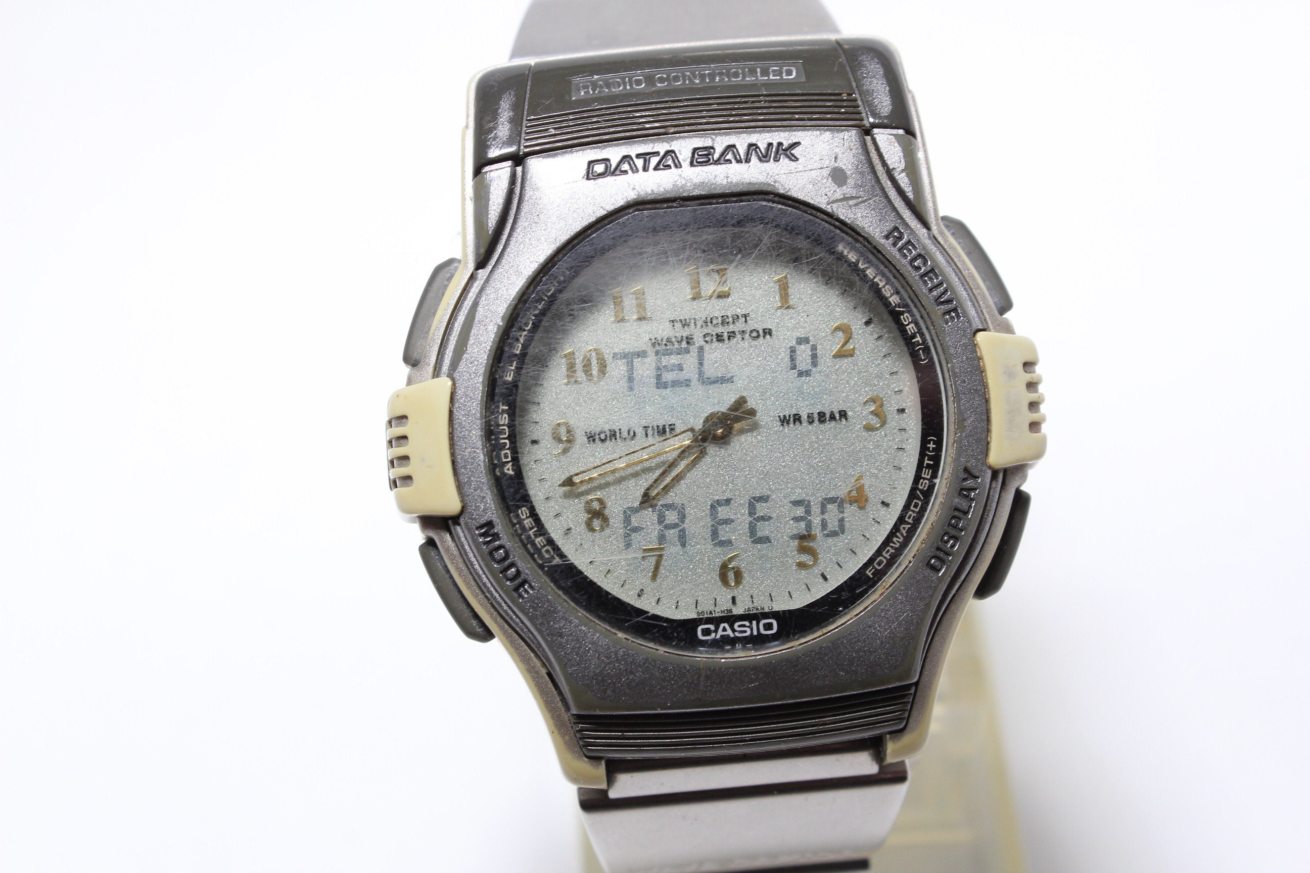 Casio DATA BANK FKT-2000 digital analog watch vintage casual metal
