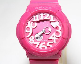 CASIO BGA-130 Pink Analog Digital Neon Dial Baby-g Watch - Etsy