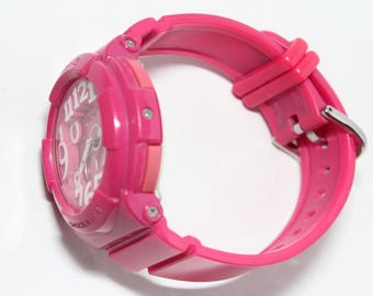CASIO BGA-130 Pink Analog Digital Neon Dial Baby-g Watch - Etsy