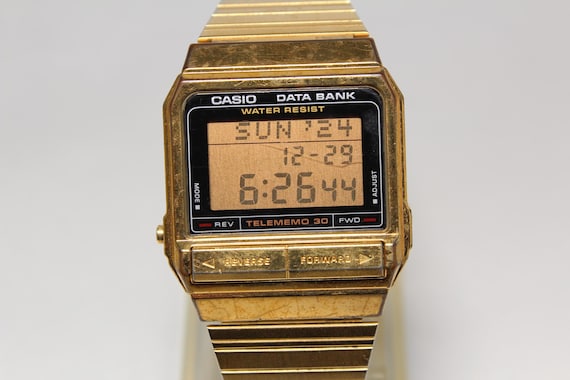 Casio DATA BANK DB-310 Gold Telememo Retro Watch Vintage  display picture 2
