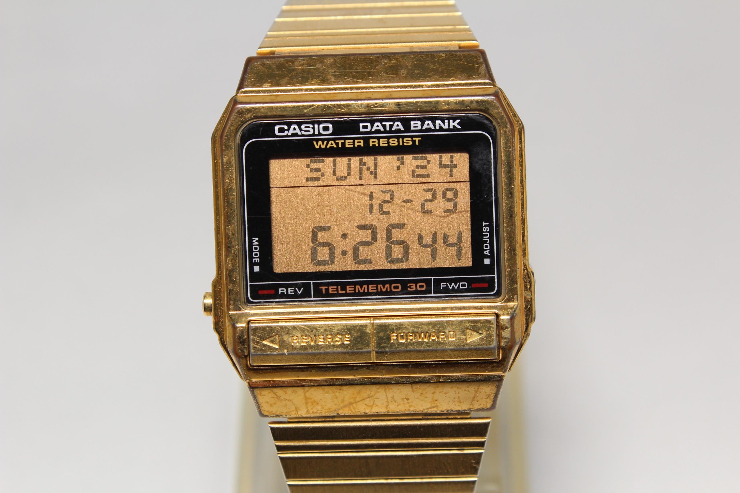 Casio DATA BANK DB-310 Gold Telememo Retro Watch Vintage Casual