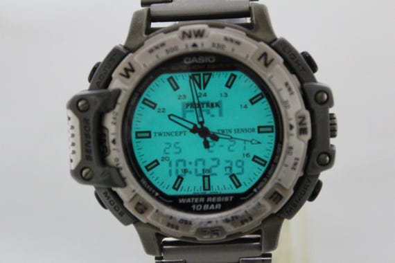CASIO PROTREK PRT-500 Digital Analog Watch Titanium - Etsy