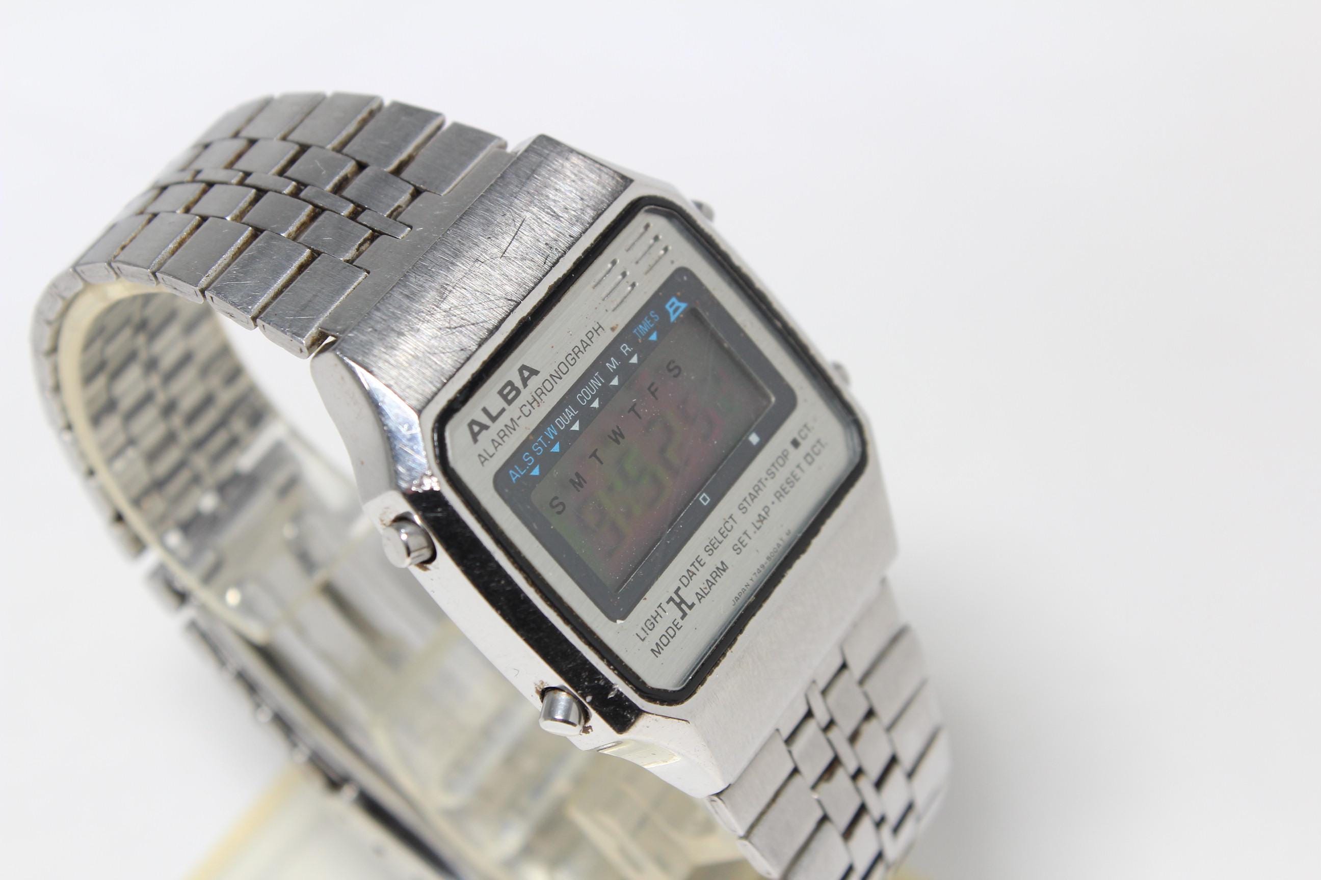 SEIKO ALBA Alarm Chronograph Y749-5000 Digital Vintage Watch