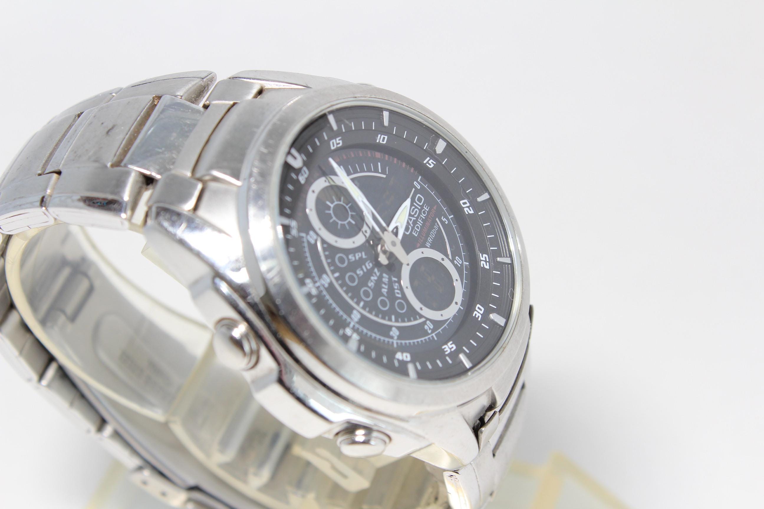 CASIO EDIFICE EFA-116 Digital Analog Silver Vintage Watch - Etsy