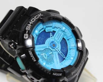 CASIO GA-110B Big Case Black Blue G-shock Watch - Etsy