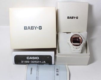 CASIO BG-169G White Pink Gold Digital Baby G Shock Resistant Watch