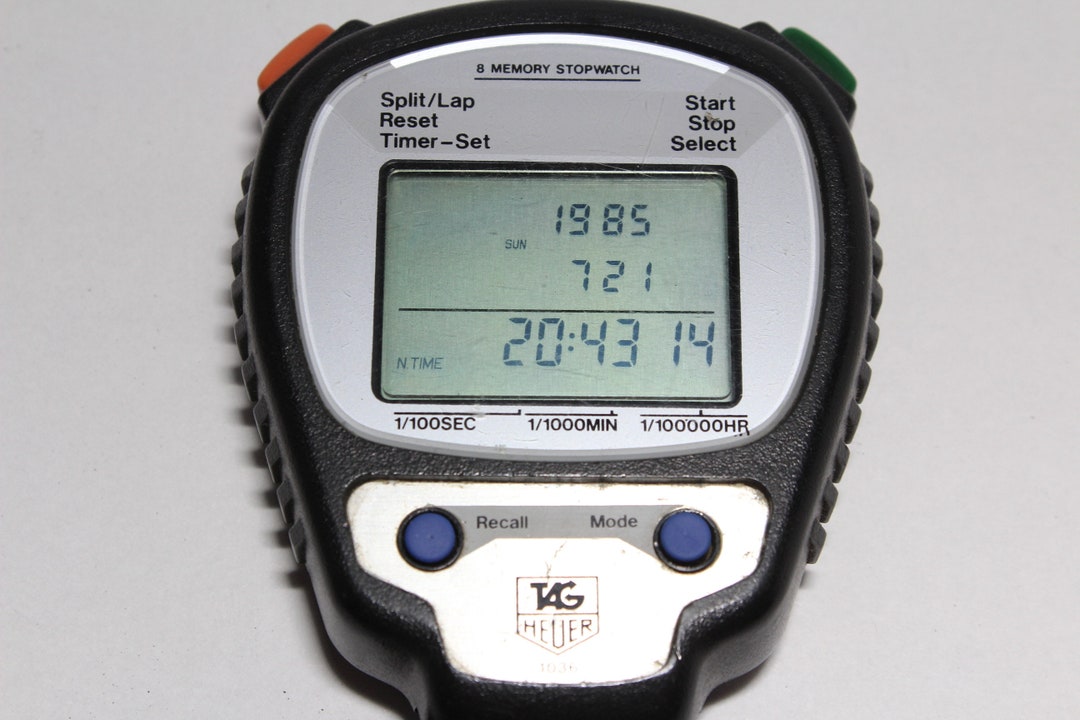 TAG HEUER Digital Stopwatch Vintage Watch Etsy