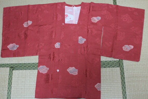 Pure silk Japanese Overcoat Michiyuki fabric vermi