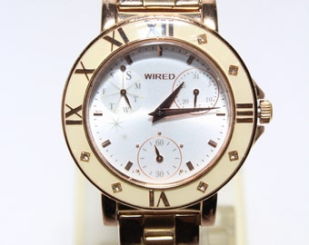 SEIKO WIRED vd76-kh80 gold analog vintage watch Japan
