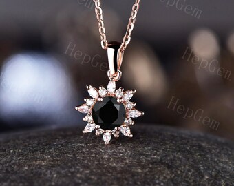 Collar de ónix negro, colgante de ónix negro, ónix negro genuino, collar de ley, punto de piedra preciosa, piedra preciosa curativa, atractivo de piedra preciosa,