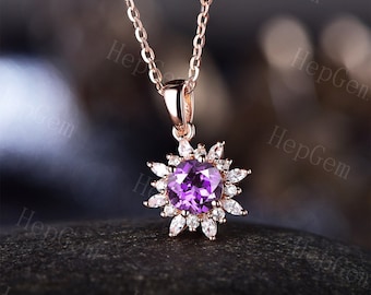 Amethyst Necklace, birthstone necklace, Personalized Initial Charm, Birthstone Jewelry February Birthday Gift, Purple Amythest Gifts for her