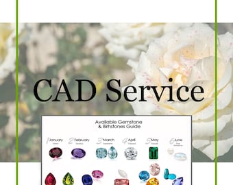 Servicio CAD de joyería, servicio de diseño de joyería personalizado en 3D, modelo CAD de su joyería, diseño personalizado de su joyería, representaciones CAD de joyería