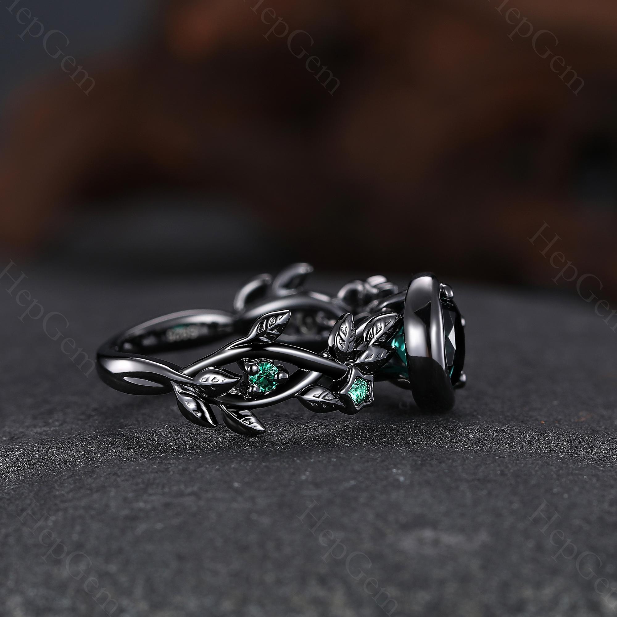 Galaxy Blue Sandstone Crescent Moon Couple Rings Black Gold Orion