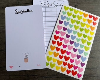 Sparchallenge Ballon Aufkleber Budget Sheet A6 Printversion