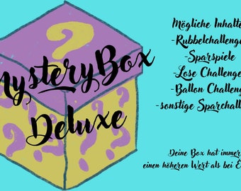 Mystery Box Deluxe Sparchallenge Sparspiele Rubbelchallenge A6