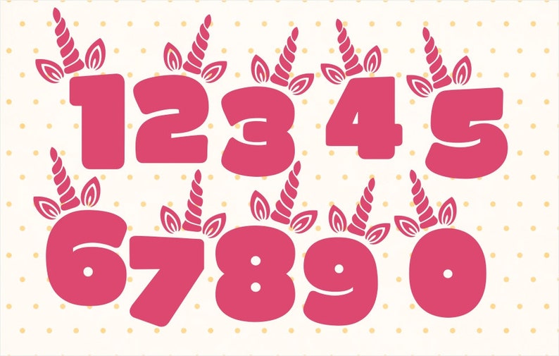 Download Numbers unicorn svg png eps dxf Birthday numbers unicorn | Etsy