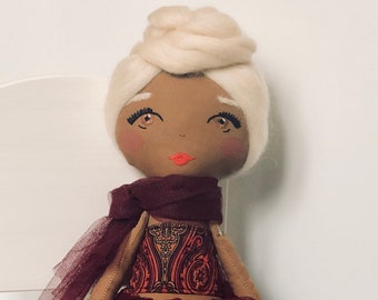 Handmade Heirloom Doll, fabric doll, cloth doll, rag doll, nursery decor, OOAK, one of a kind, girl gift