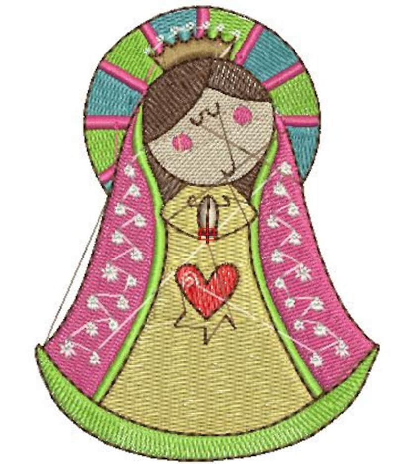 Virgin mary pink embroidery design  etsy