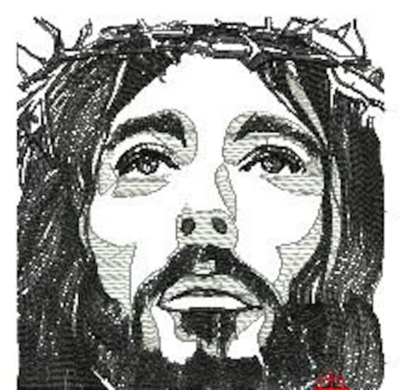 Face of jesus embroidery design  etsy