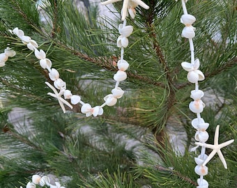 Starfish and Shell Garland, Beach Christmas Decor, Beach Decor, Nautical Decor, Coastal Decor, Starfish GIFT