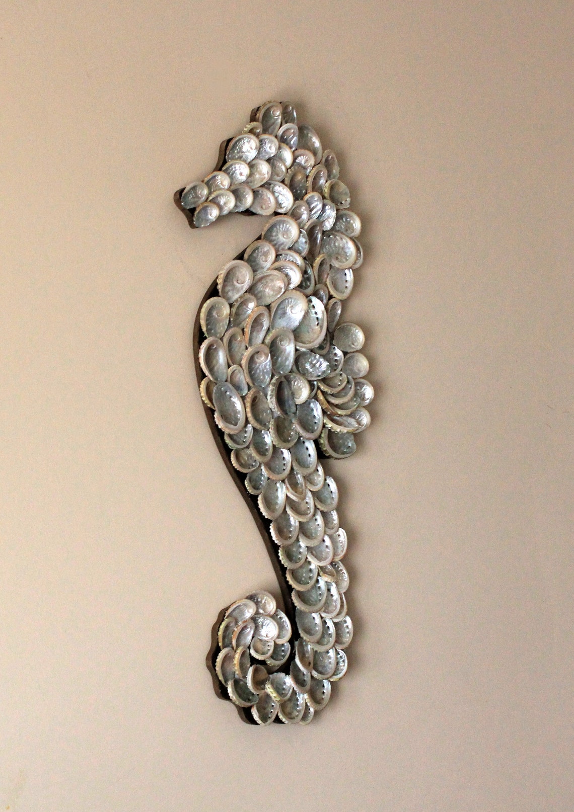 Seashell Seahorse Thick Abalone Seahorse Wall Art Decor Etsy