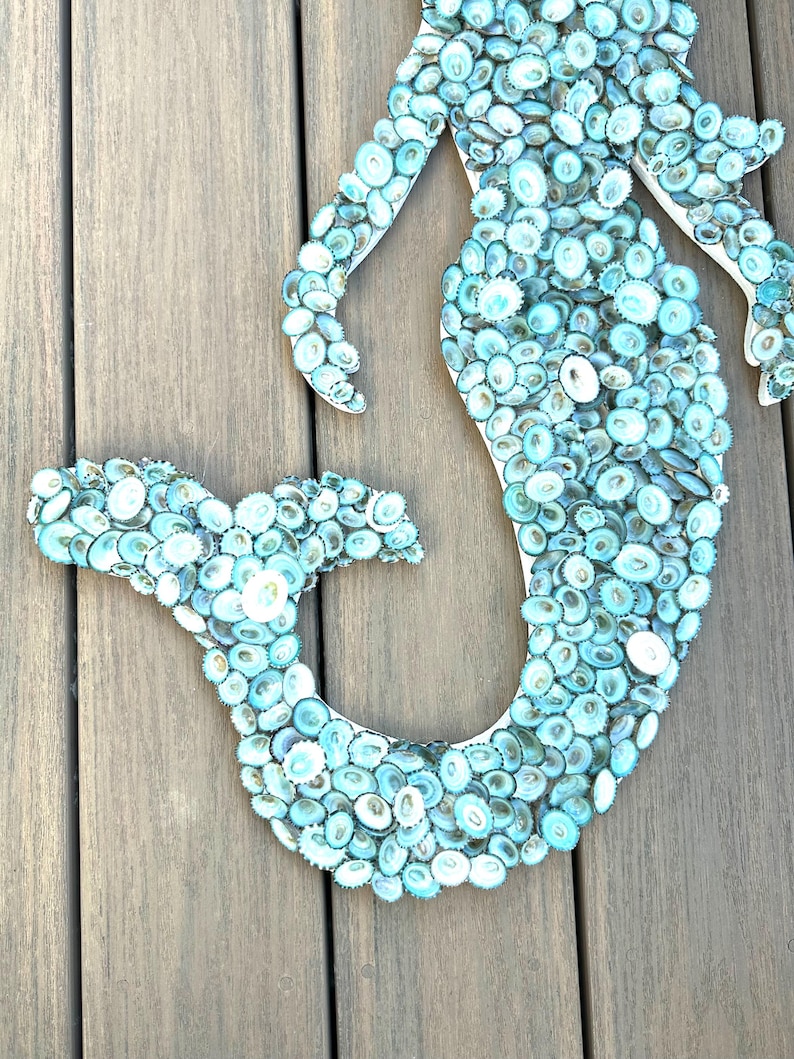 Seashell Mermaid Wall Art Coastal Decor | Handmade Shell Mermaid ...