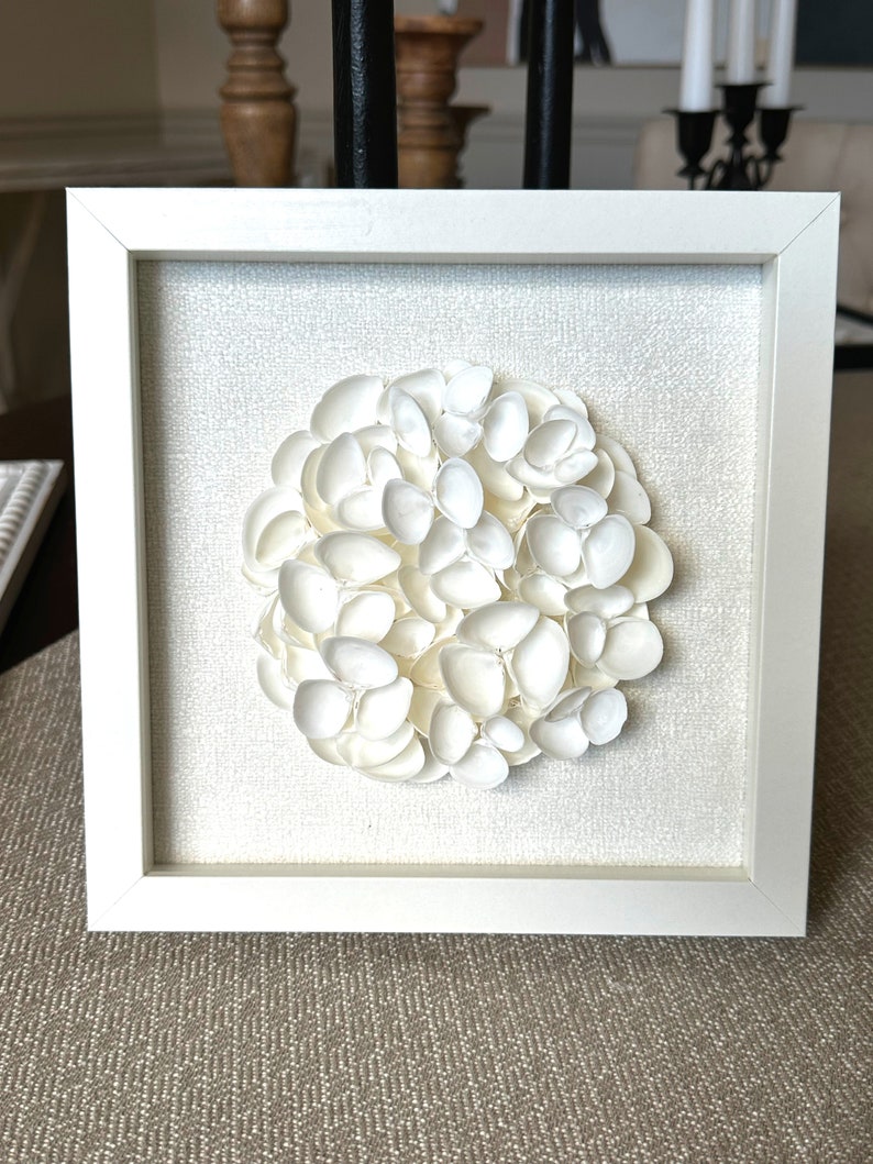 Beautiful Mosaic Framed Seashell Wall Art / Nautical Gift / Coastal