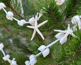 Starfish and Shell Garland, Beach Christmas Decor, Beach Decor, Nautical Decor, Coastal Decor, Starfish GIFT