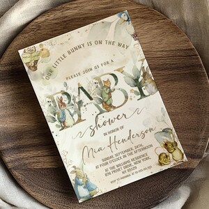 Classic Peter Rabbit Baby Shower Invitation; Neutral Baby Shower Template; Peter Rabbit Baby Shower Invite; pr2