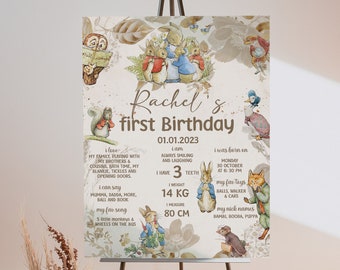 Peter Rabbit Welcome Banner Baby Birthdaybaby Birthday Welcome Board ...