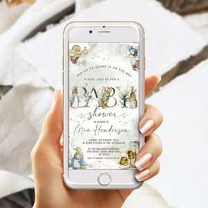 Classic Peter Rabbit Baby Shower Invitation; Neutral Baby Shower Template; Peter Rabbit Baby Shower Invite; pr4