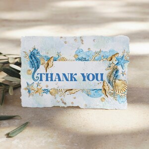 Editable Thank You card ONEder the Sea First Birthday thank you card; Under the Sea Party; Ocean Party Birthday  Instant Download; SE1