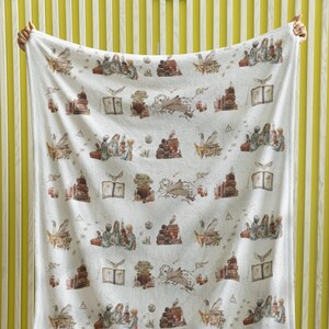 Wizarding World Baby Blanket; Magic School Baby Minky Blanket Owl Key Magic World Custom Wizard Blanket Gift for Baby Minky Blanket WBB12