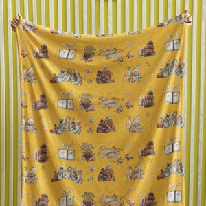 Wizarding World Baby Blanket; Magic School Baby Minky Blanket Owl Key Magic World Custom Wizard Blanket Gift for Baby Minky Blanket WBB12