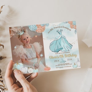 DIY Cinderella Birthday Invitation; Girl Birthday Princess; Princess Cinderella Royal Ball;Editable Template; Girl Invitation Birthday Party