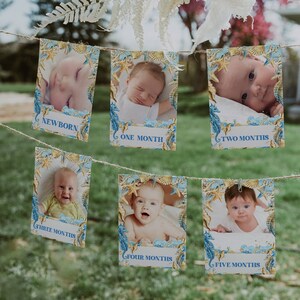 Editable Photo Banner one year garland ONEder the Sea First Birthday Photo Banner Garland; Under the Sea Party; Instant Download; SE1