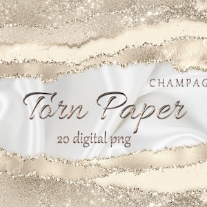 Bordi Glam; Glam Digital Borders; Glitter Carta strappata; Glam strappato bordato; Uso commerciale; Glam Confini ondulati; Graffetta strappata d'oro