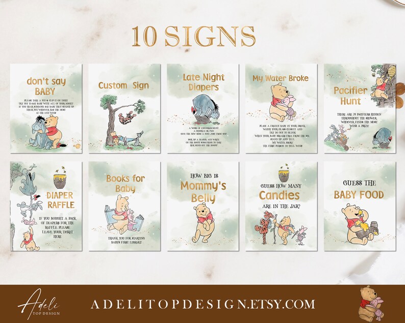 Winnie the Pooh Baby Shower Games Winnie the Pooh Inspired Etsy