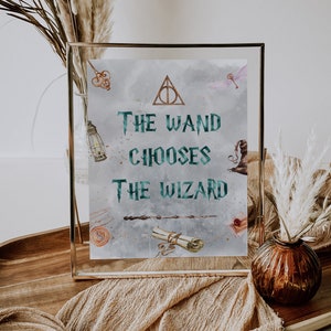 the WAND CHOOSES the WIZARD; Wizard Baby Shower; Magic School Baby Shower template; Instant Download; ms7