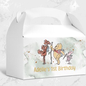 Gable Box Winnie the Pooh; Winnie the Pooh 1st Birthday; Printable Gable Box Label; Winnie the Pooh Party Decoration; WPg15