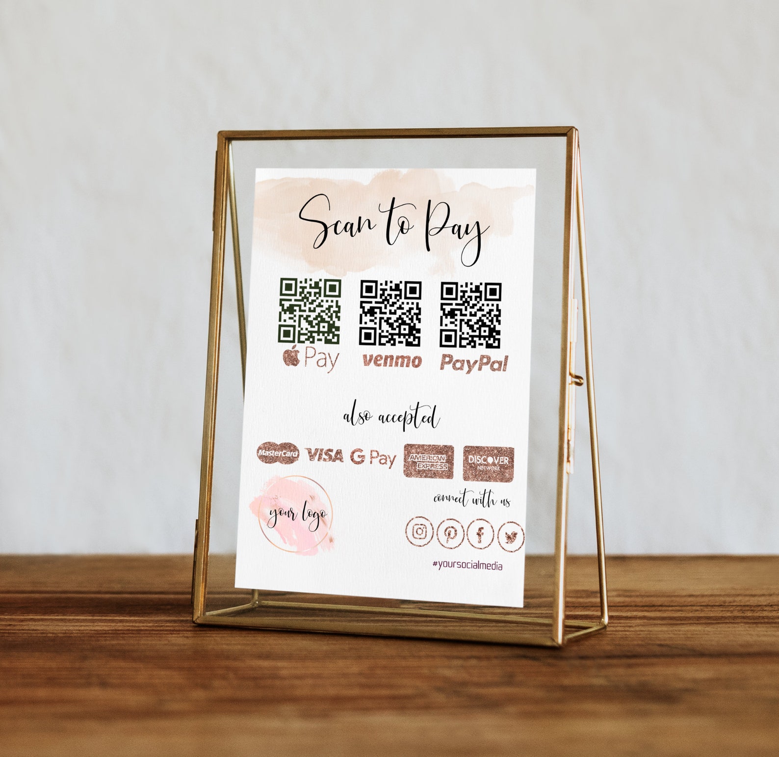 Scan to Pay Template QR Code Payment Sign QR Code Sign - Etsy