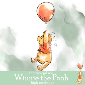 Winnie Puuh Clip Art png Aquarell; KOMMERZIELLE NUTZUNG; Pooh Babyparty; Winnie Pooh Geburtstag Scrapbooking Aufkleber