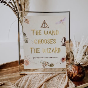 the WAND CHOOSES the WIZARD; Wizard Baby Shower; Magic School Baby Shower template; Instant Download; wh1