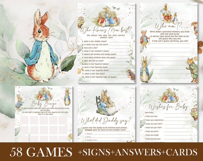 Peter Rabbit Baby Shower Banner Garland Sign-peter Rabbit Birthday ...